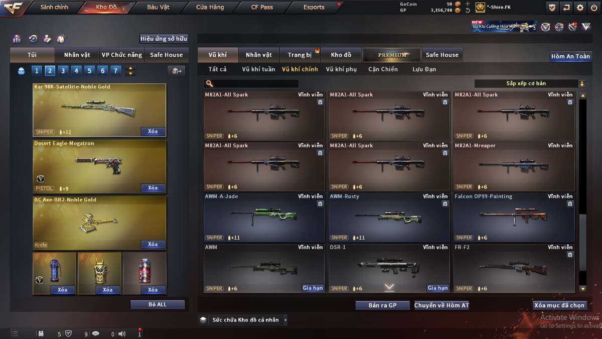 shop acc cf uy tin gia re